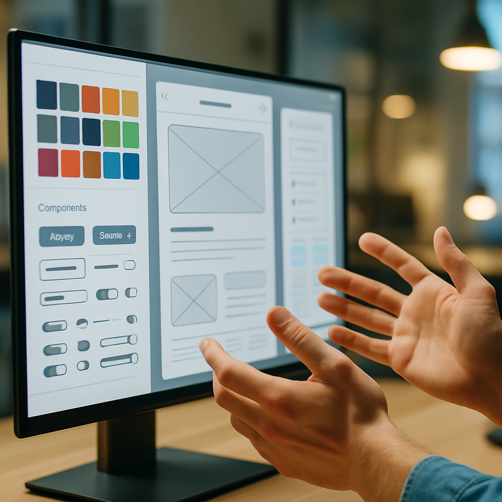 Close-up view of a professional using best AI design tools 2026 on a design monitor