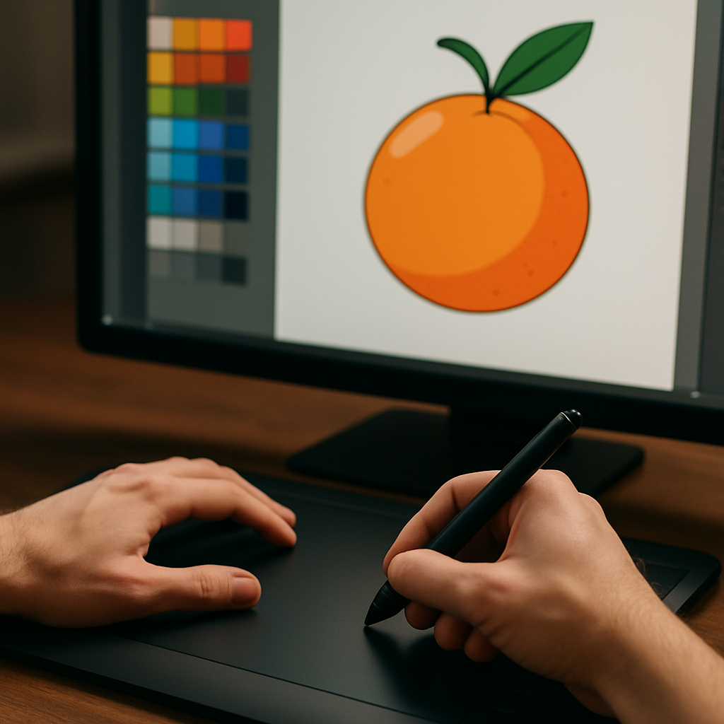 Close-up of graphic design tools and tablet used with best graphic design software 2026