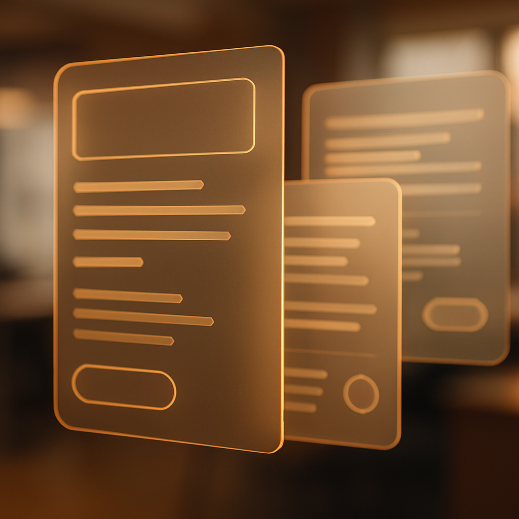 Floating spatial UI panels demonstrating depth and hierarchy principles in spatial design for UI designers