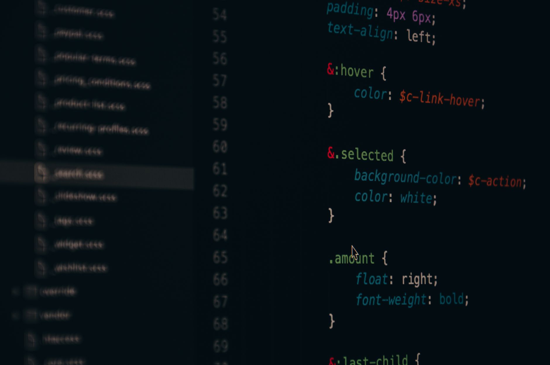CSS code showing a system font stack configuration in a dark-theme editor